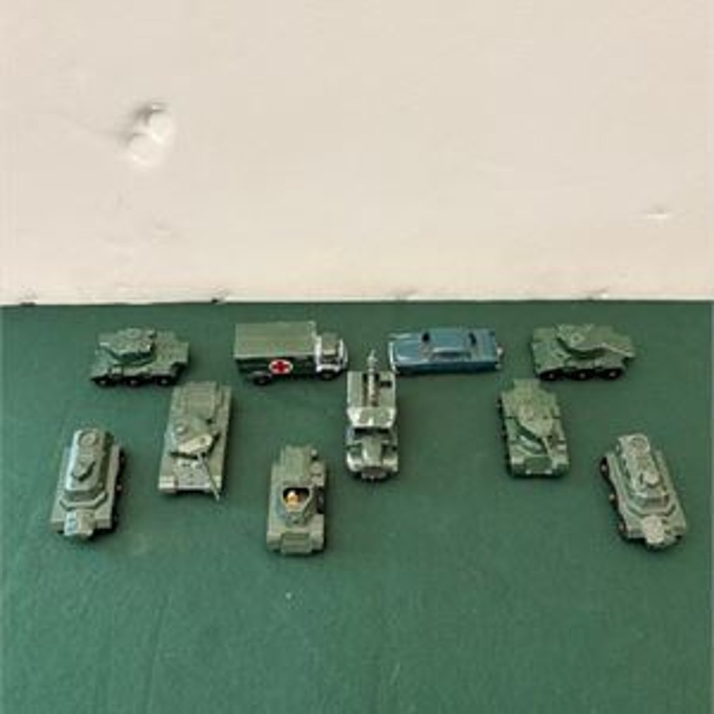 Vintage Lesney Matchbox Military Vehicle Lot Saladin Armoured Car Tanks 10pc